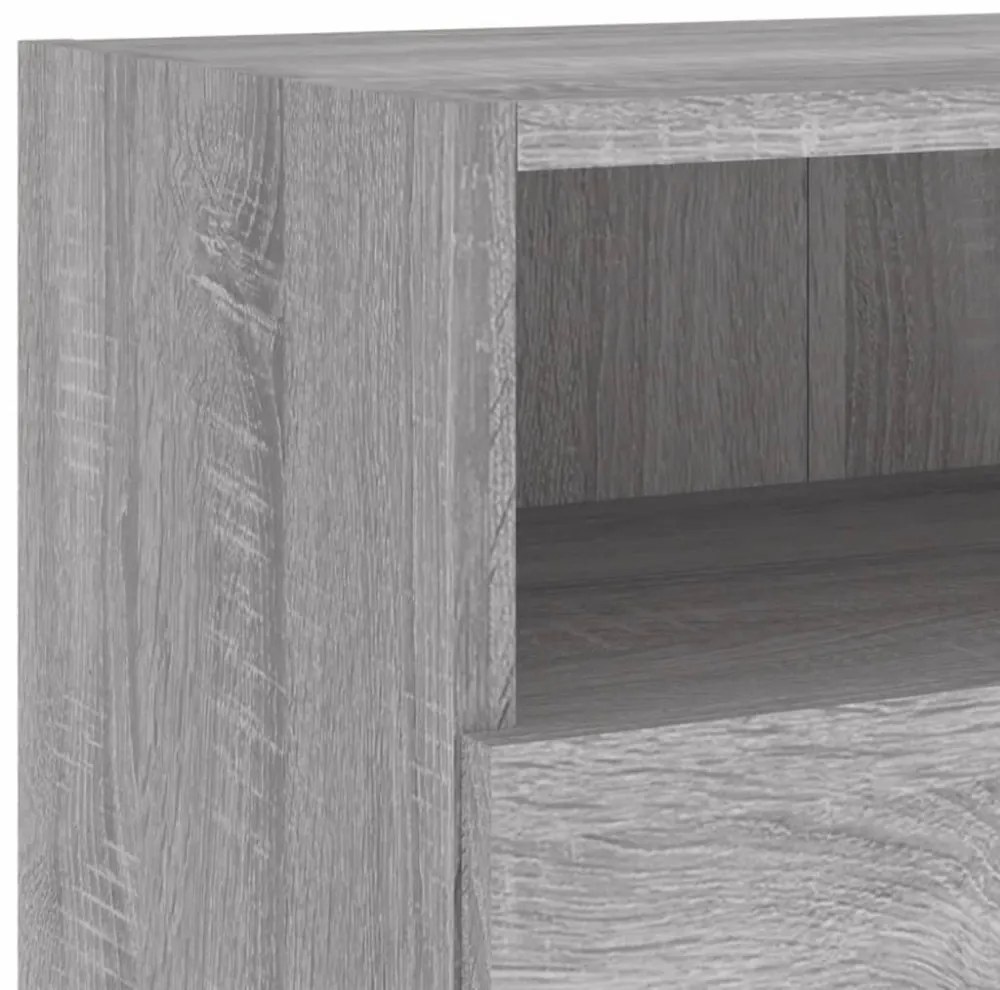 2 db szürke -tölgyszín szerelt fa fali TV-szekrény 100x30x30 cm