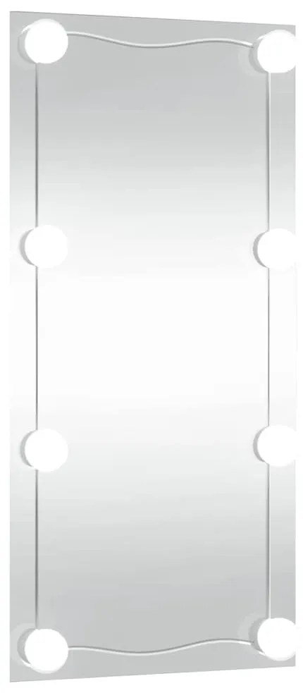 téglalap alakú üveg falitükör LED-lámpákkal 30 x 60 cm