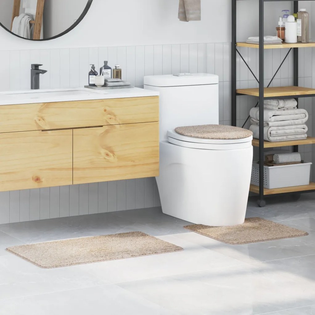 Csúszásmentes fürdőszőnyeg készlet 3 pcs Krém 50 x 50 cm PP