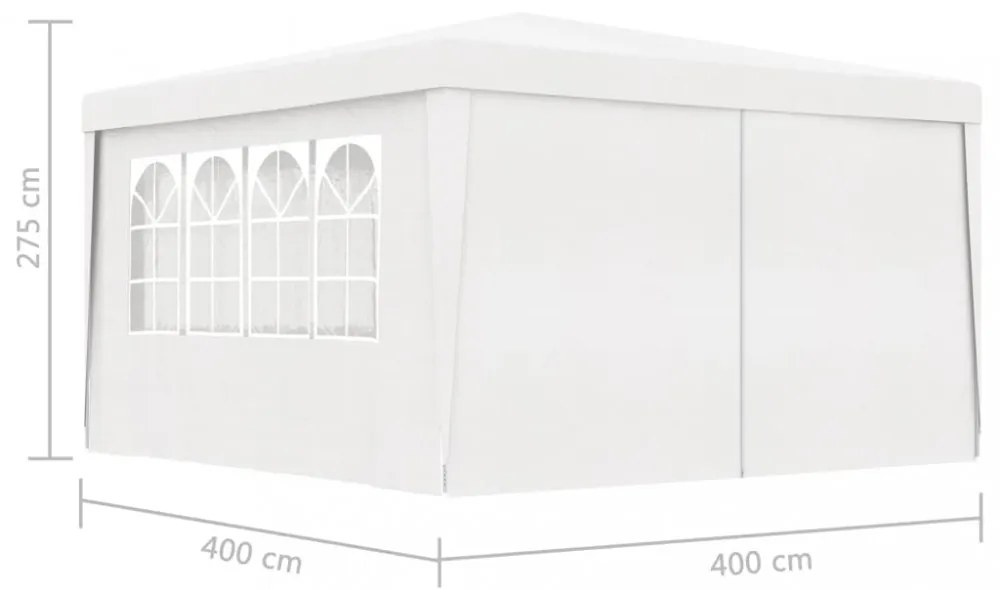 fehér rendezvénysátor oldalfalakkal 4 x 4 m 90 g/m²