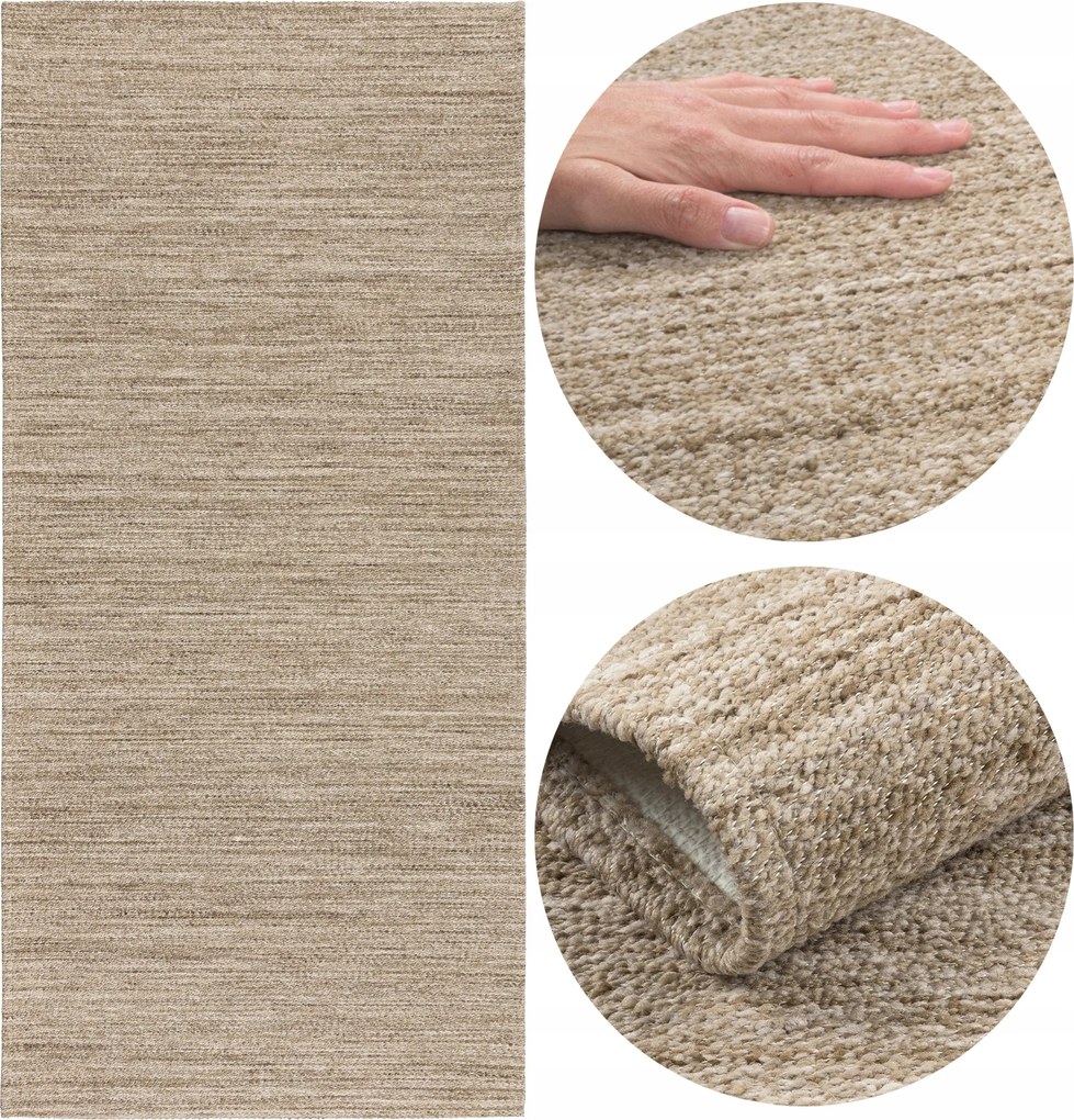 Futószőnyeg Előszobába Csúszásgátló 75x160cm Mosható Lapos szövésű Bronz