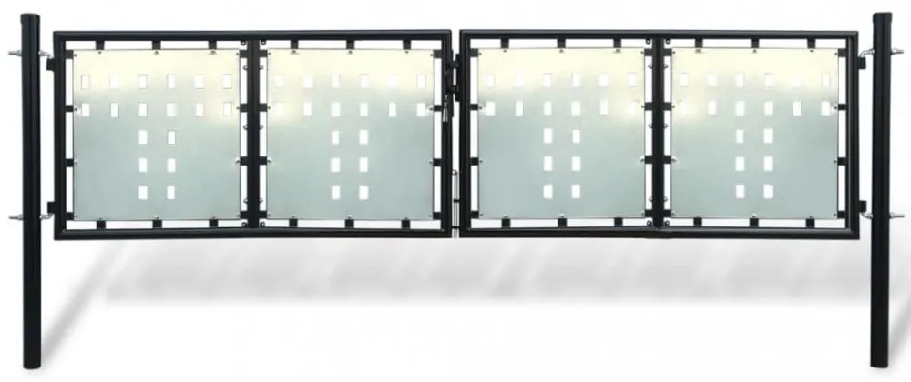 Fekete kerítés kapu 300 x 150 cm