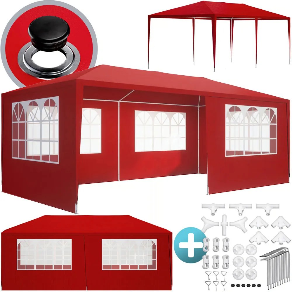 NEAPOL rendezvénysátor, 3x6m, piros Jurhan