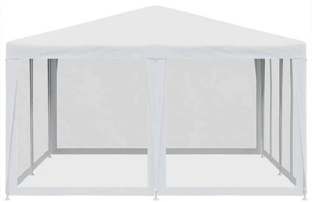 fehér HDPE rendezvénysátor 8 hálós oldalfallal 4 x 4 m