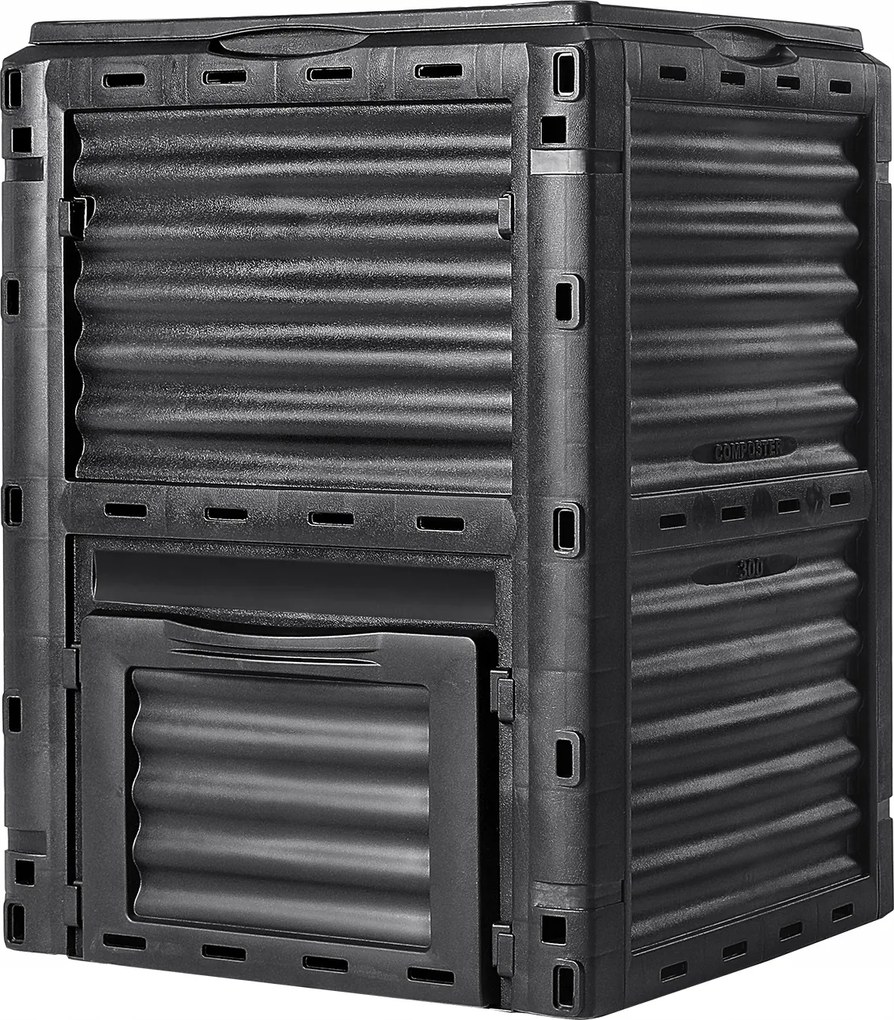 Livarno nagy komposztáló 1 kamrás Vevor 300 liter fekete