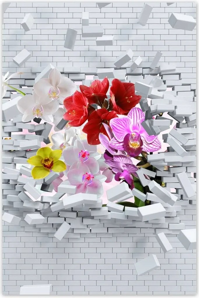 Poszterek 80x120 Virágos fal