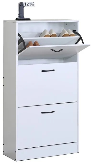 Cipőtartó (cipősszekrény), MDF, fehér, WT