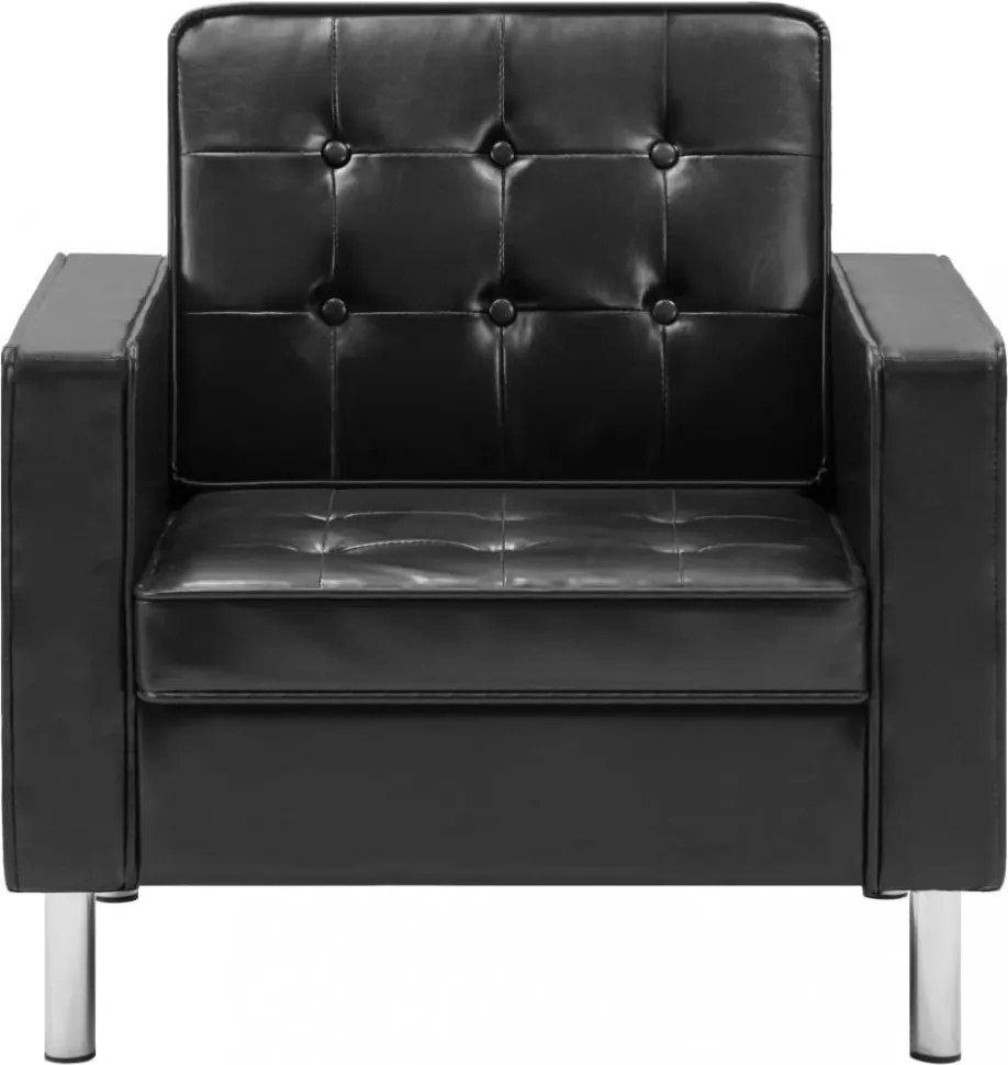 fekete műbőr fotel 75 x 70 x 75 cm