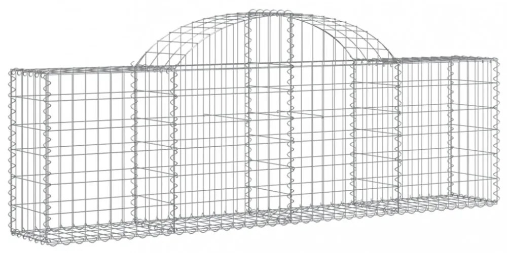 3 db íves horganyzott vas gabion kosár 200x30x60/80 cm