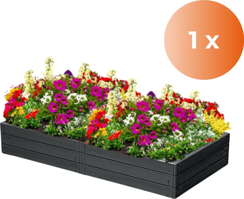 WOODY magaságyás, 149x75,6x25cm, antracit Prosperplast