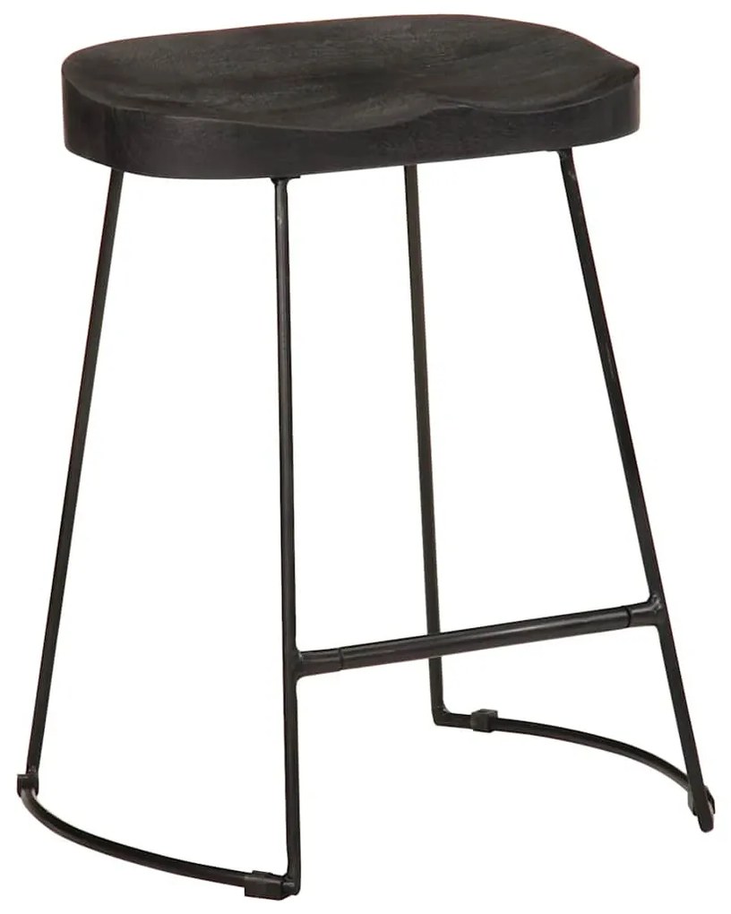 bárszékek 2 db Fekete 46x38x52 cm tömör fa Mango