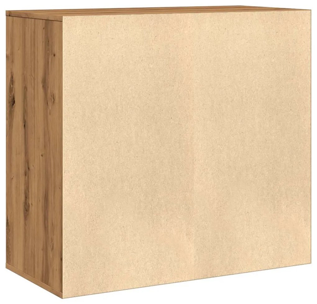 Kézműves tölgy színű szerelt fa pipereszekrény 80 x 40 x 75 cm