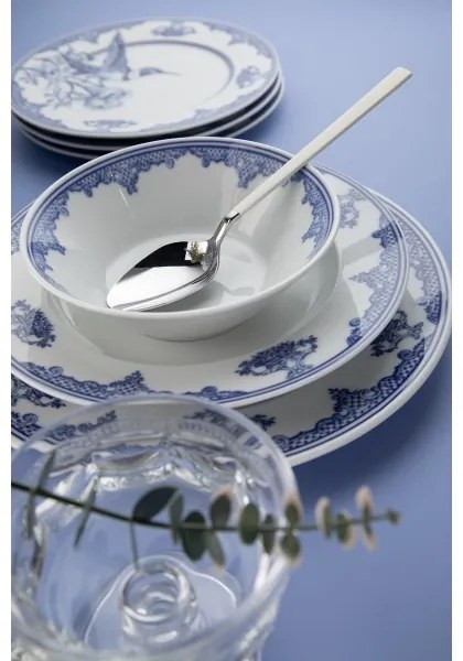 26 részes étkészlet fehér/kék/porcelán