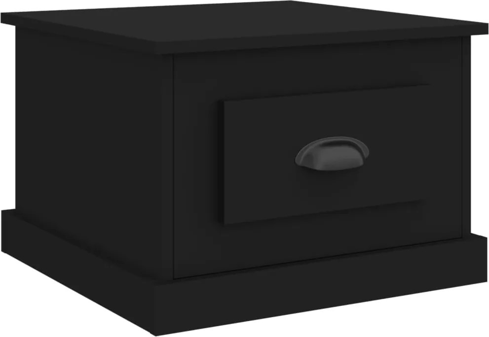 vidaXL fekete szerelt fa dohányzóasztal 50x50x35 cm