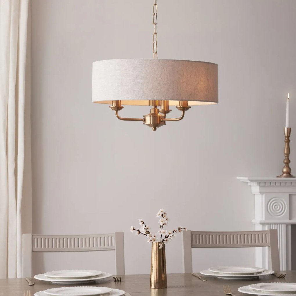 Endon glamour modern függeszték highclere antik sárgaréz természetes vászon end110723