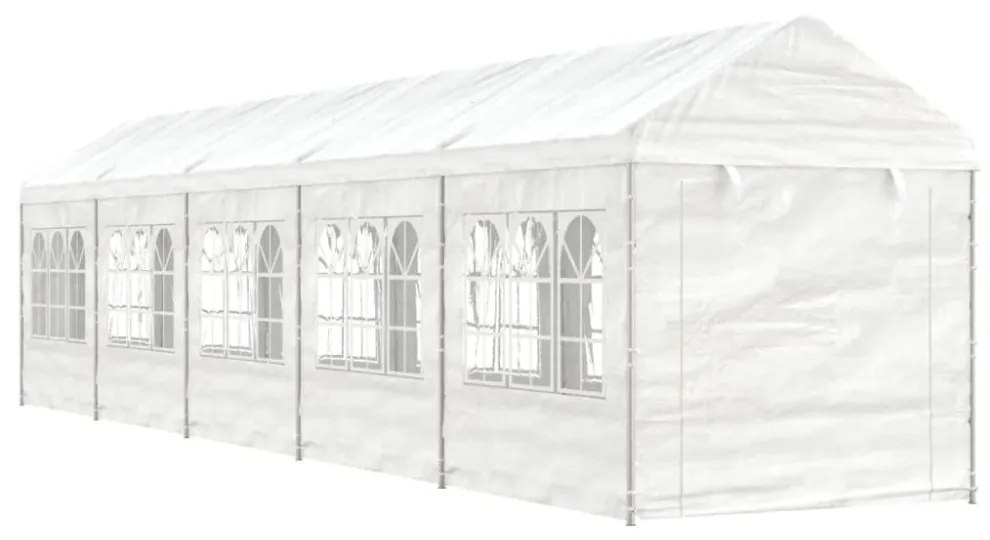 fehér polietilén pavilon tetővel 11,15 x 2,28 x 2,69 m