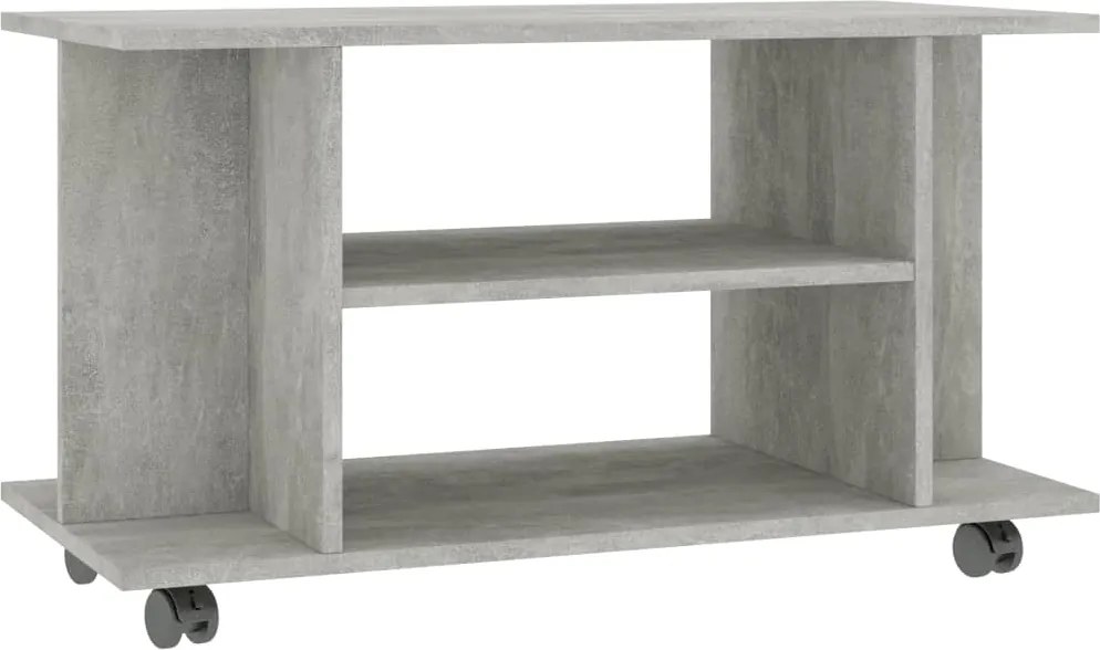 vidaXL betonszürke szerelt fa TV-szekrény görgőkkel 80 x 40 x 45 cm