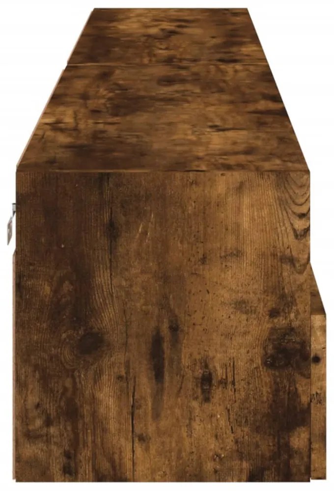 2 db füstös tölgy színű szerelt fa TV-szekrény 100 x 30 x 30 cm