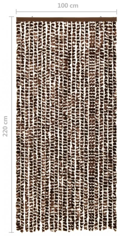 barna és fehér zsenília rovarfüggöny 100 x 220 cm