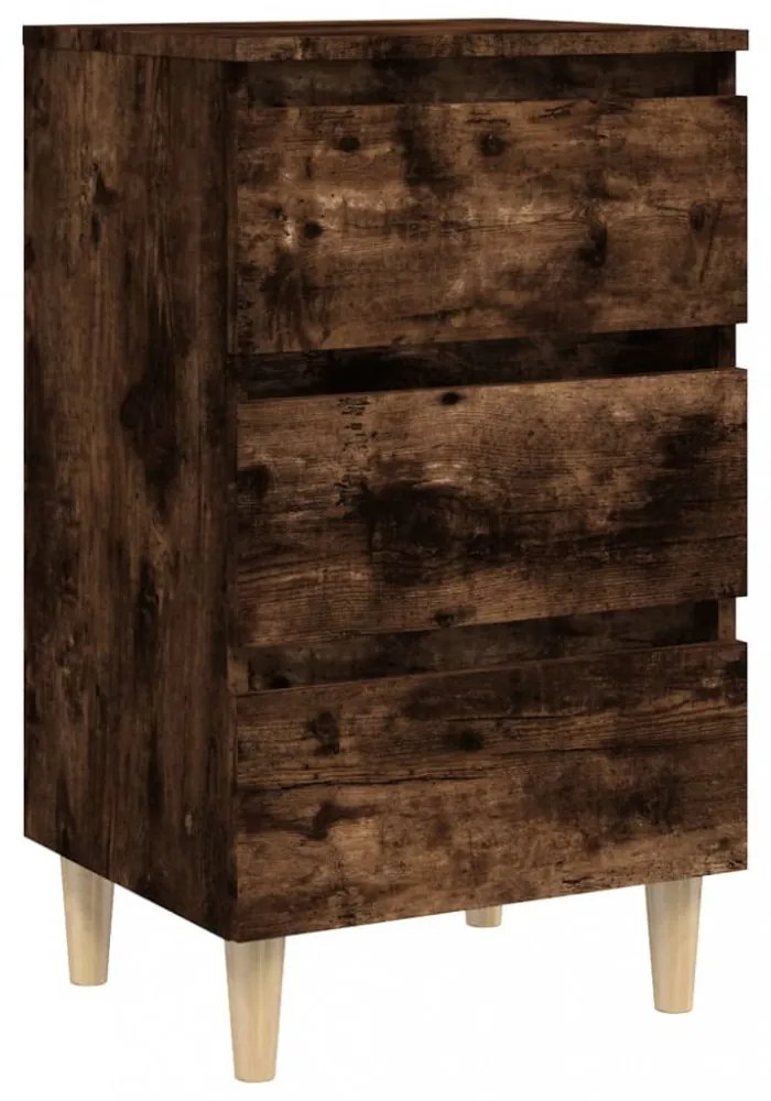 2 db füstös tölgy színű éjjeliszekrény falábakkal 40x35x69 cm