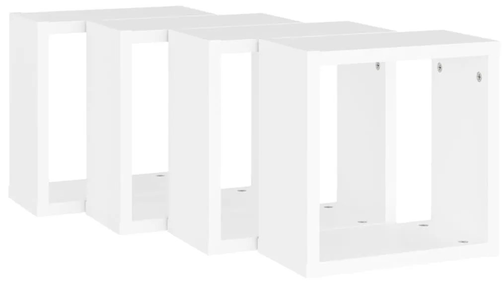 4 db fehér fali kockapolc 30 x 15 x 30 cm