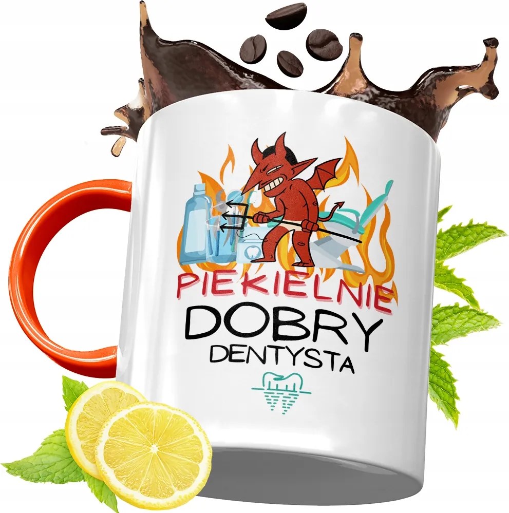 Narancssárga Bögre Fogorvosnak Ajándék fényképes nyomattal