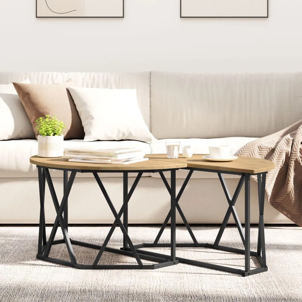 Kávézóasztal Kézműves Tölgy 31.5x31.5x16.5 inch Mérsékelt Fa