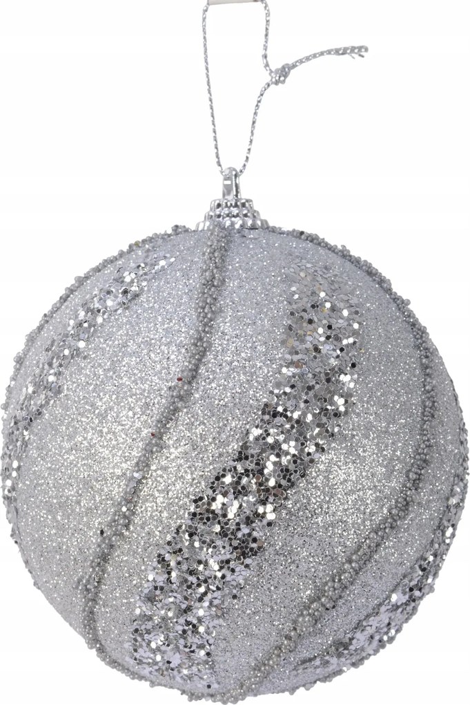 Karácsonyfadísz gömb medál ezüst 8cm