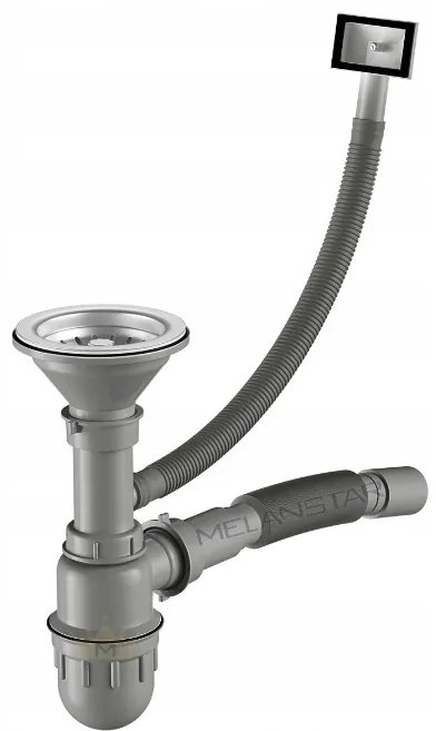 Erga HD, 1 kamrás acél mosogató 800x500x160 mm hosszú lefolyóval, vászon dekorral, ERG-MLS-HD8050DN