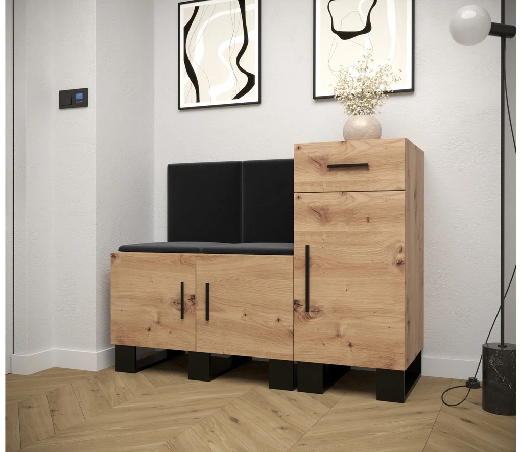 Előszobabútor Amanda 18 (artisan tölgy + fekete). 1086014
