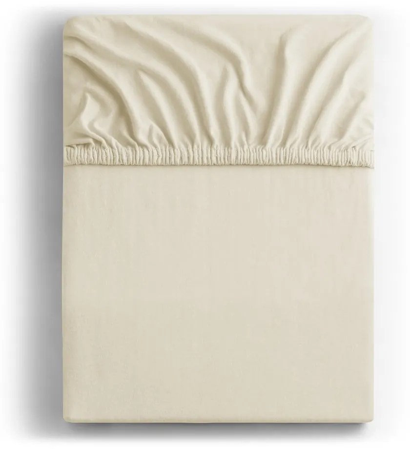 Bézs gumis jersey lepedő 220x200 cm Amber – Restilo