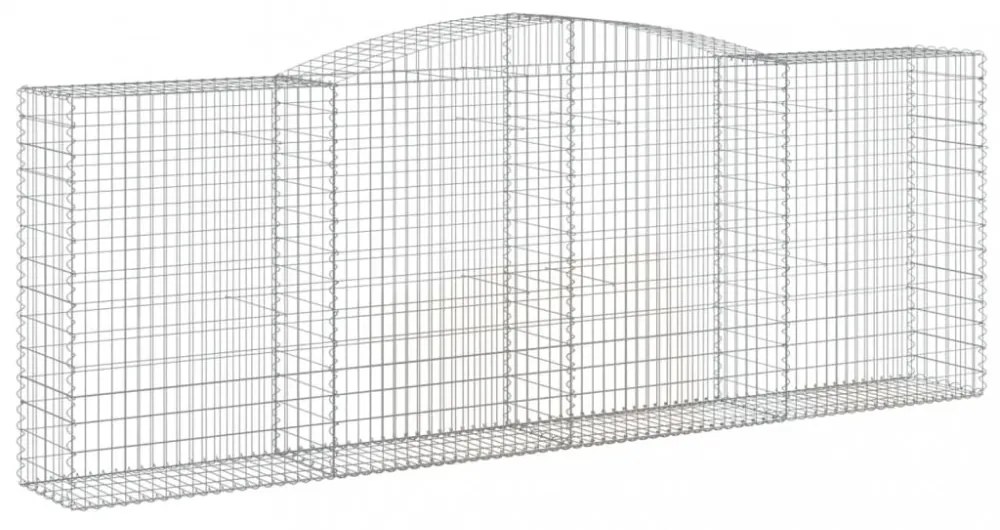 6 db íves horganyzott vas gabion kosár 400x50x140/160 cm