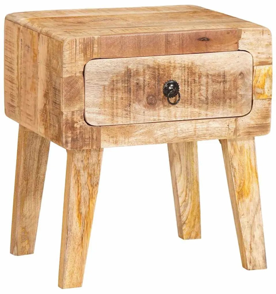 Végasztalok fiókkal ajtóval Barna 40 x 32 x 46 cm tömör mangófa
