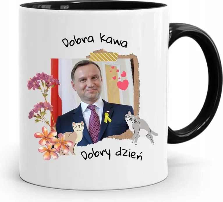 Bögre Fekete Elnök Andrzej Duda Jó Kávé