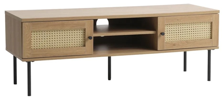 Natúr színű TV-állvány tölgyfa dekorral 120x43 cm Pensacola – Unique Furniture