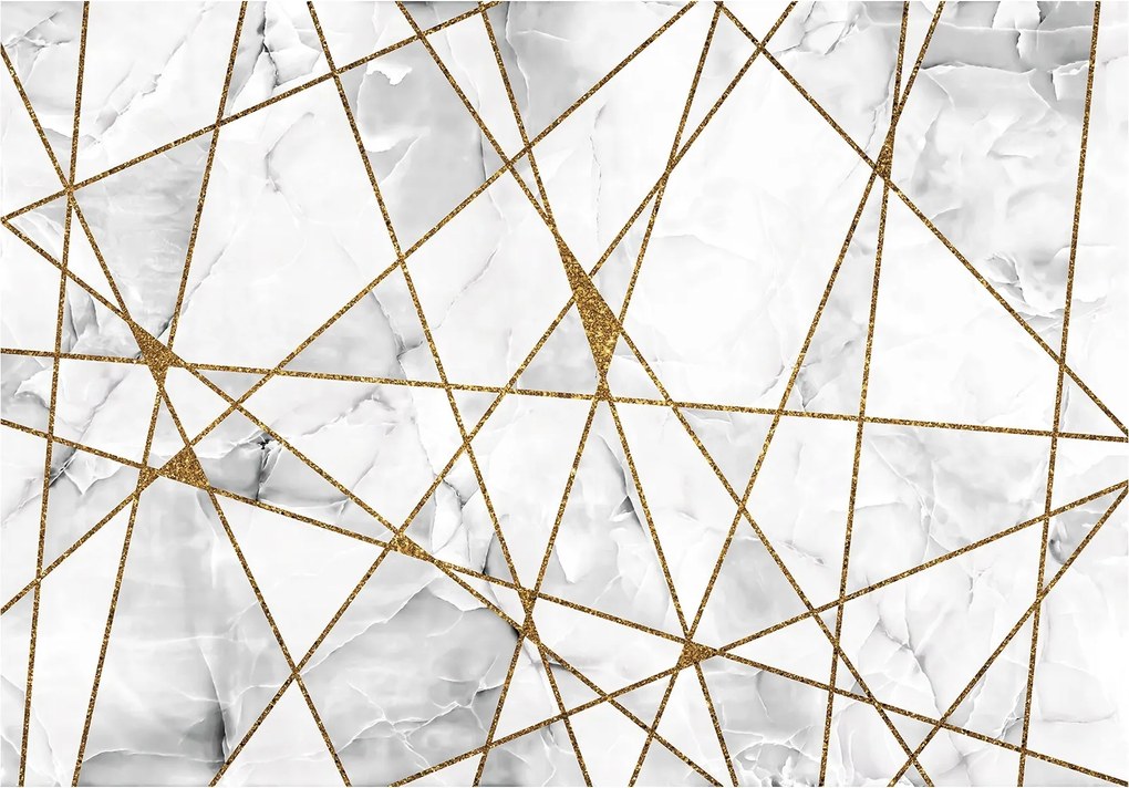 Fotótapéta Márvány arany geometrikus vonalak szürke alapon 300x210 +ragasztó