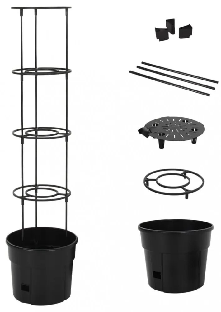 antracitszürke polipropilén paradicsomtermesztő Ø29,5 x 115 cm