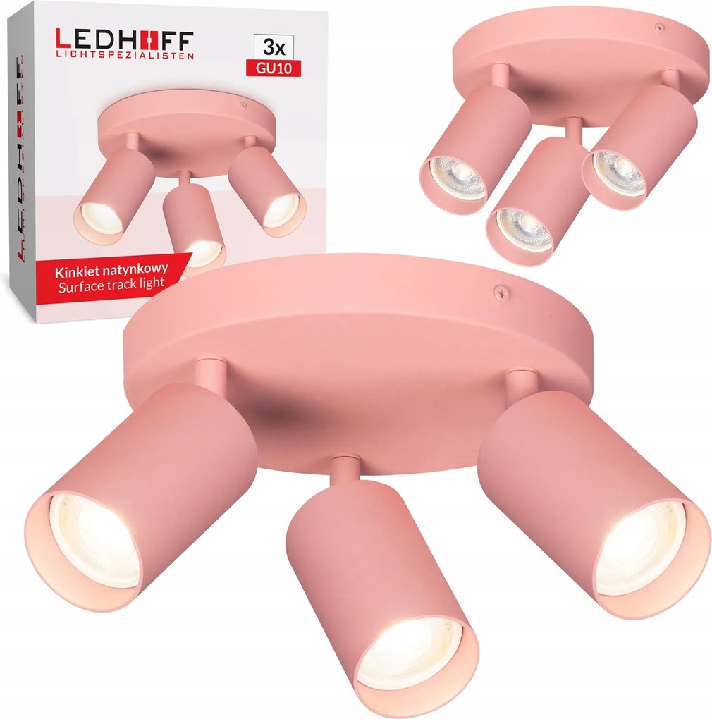 Mennyezeti lámpa Plafon Spot Rózsaszín lányszobába GU10 lámpatest Kerek