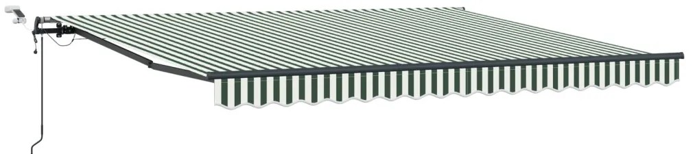 Automatikus Behúzható Napellenző LED-del zöld és fehér 400x300 cm