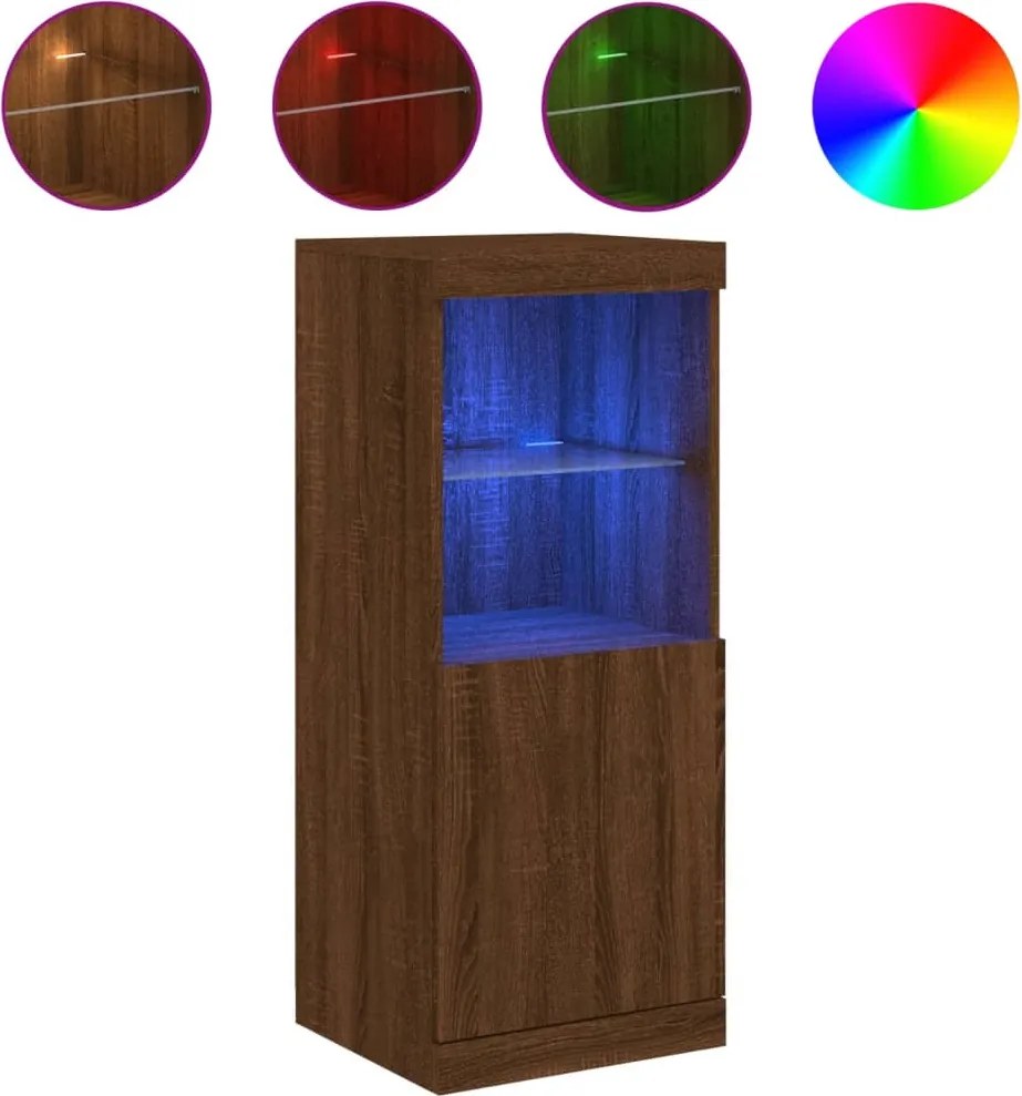 vidaXL barna tölgy színű tálalószekrény LED-ekkel 41 x 37 x 100 cm