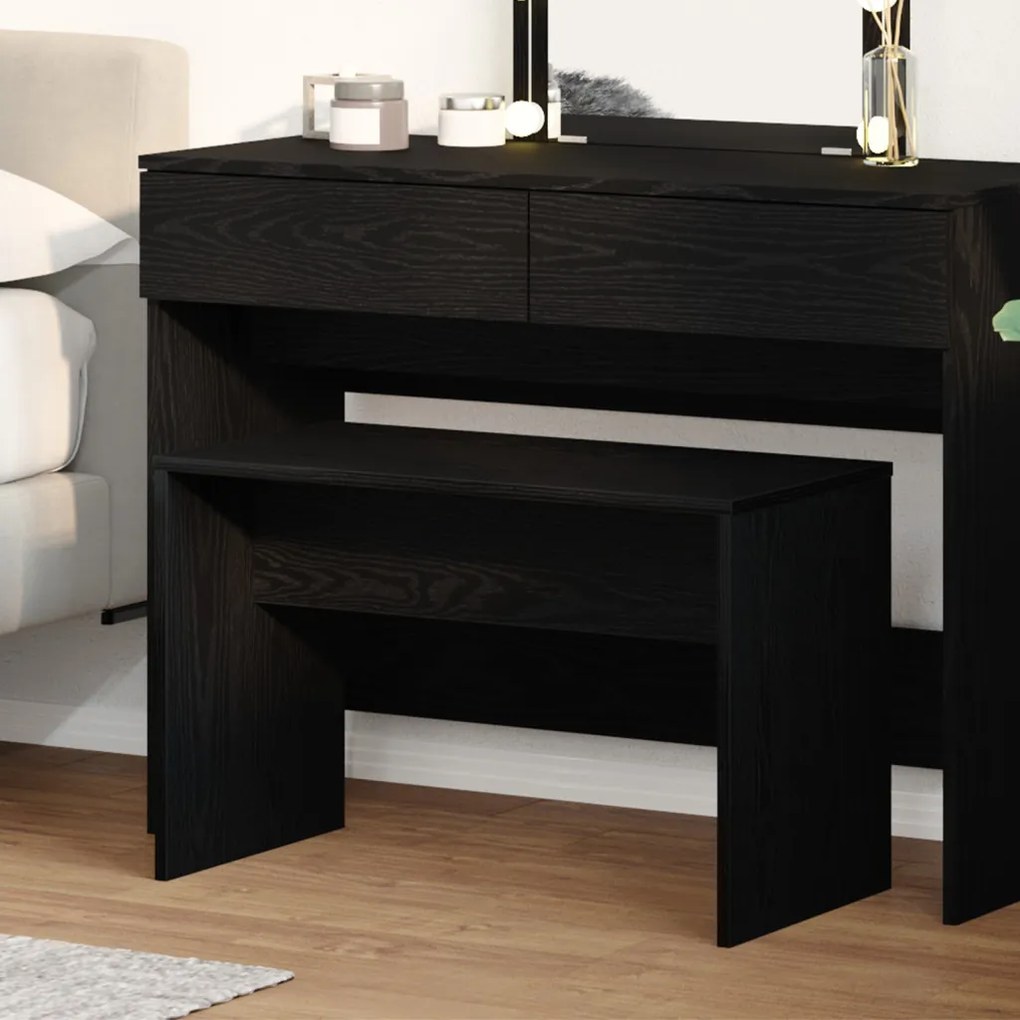 Öltözködő szék Fekete tölgy 70x35x45 cm MDF