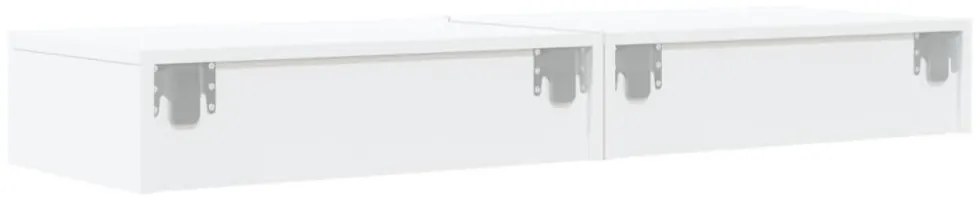 2 db fehér TV-szekrény LED-lámpákkal 60x35x15,5 cm