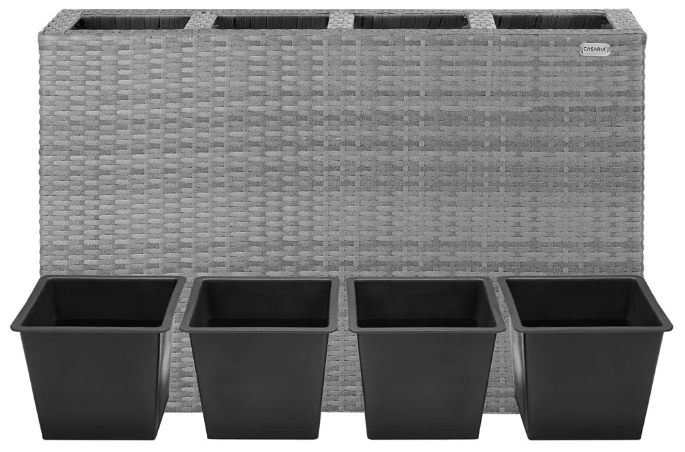 Casaria® Virágtartó 95x27x60 cm szürke - 4 edény