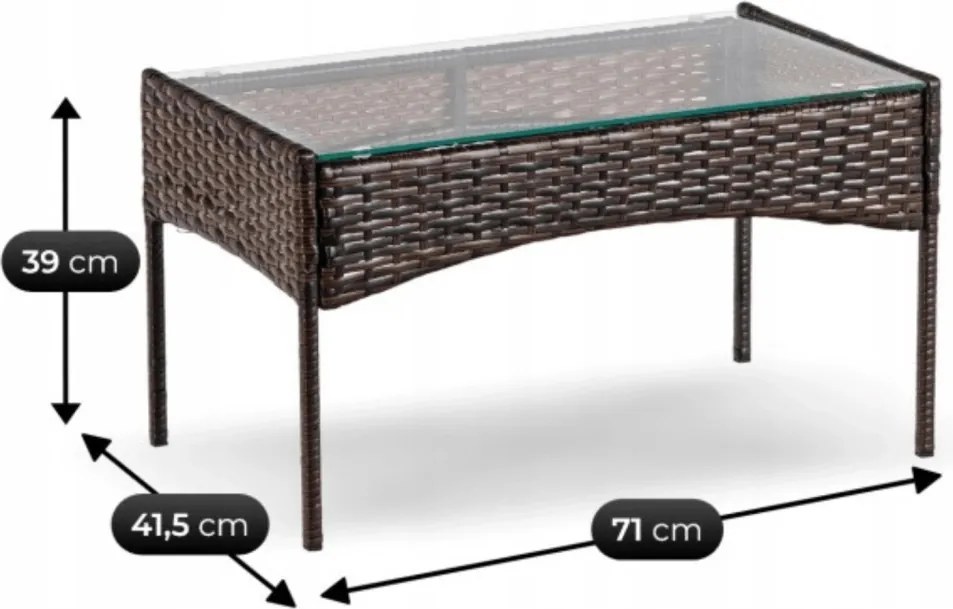 Kerti bútor szett barna/bézs színben – MISSISIPI