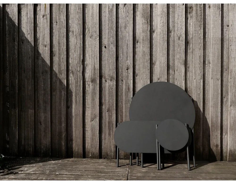 Fekete fém kerek étkezőasztal ø 70 cm Disc – Zone