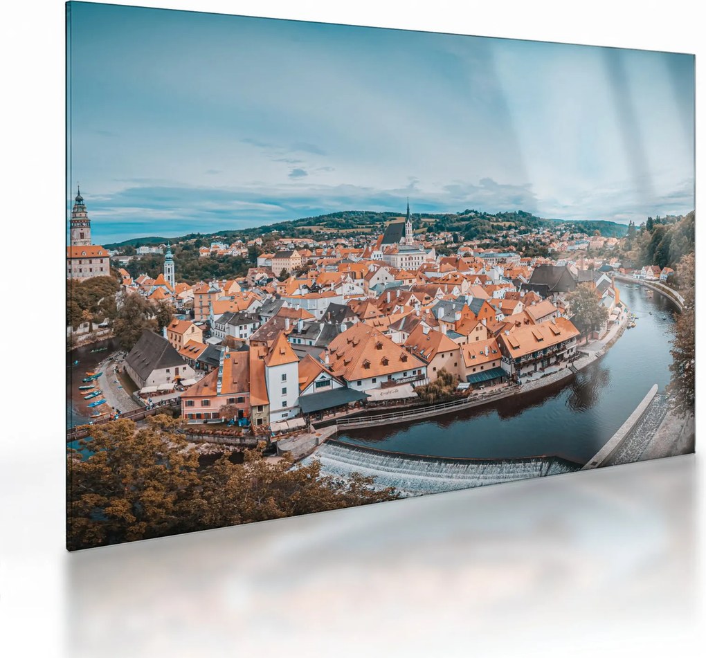 Kép - Cseh Krumlov (üvegen) (70x50 cm)