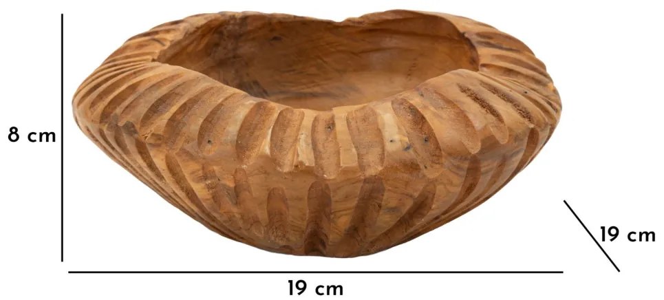 Tálca geris teak ø 19x8cm