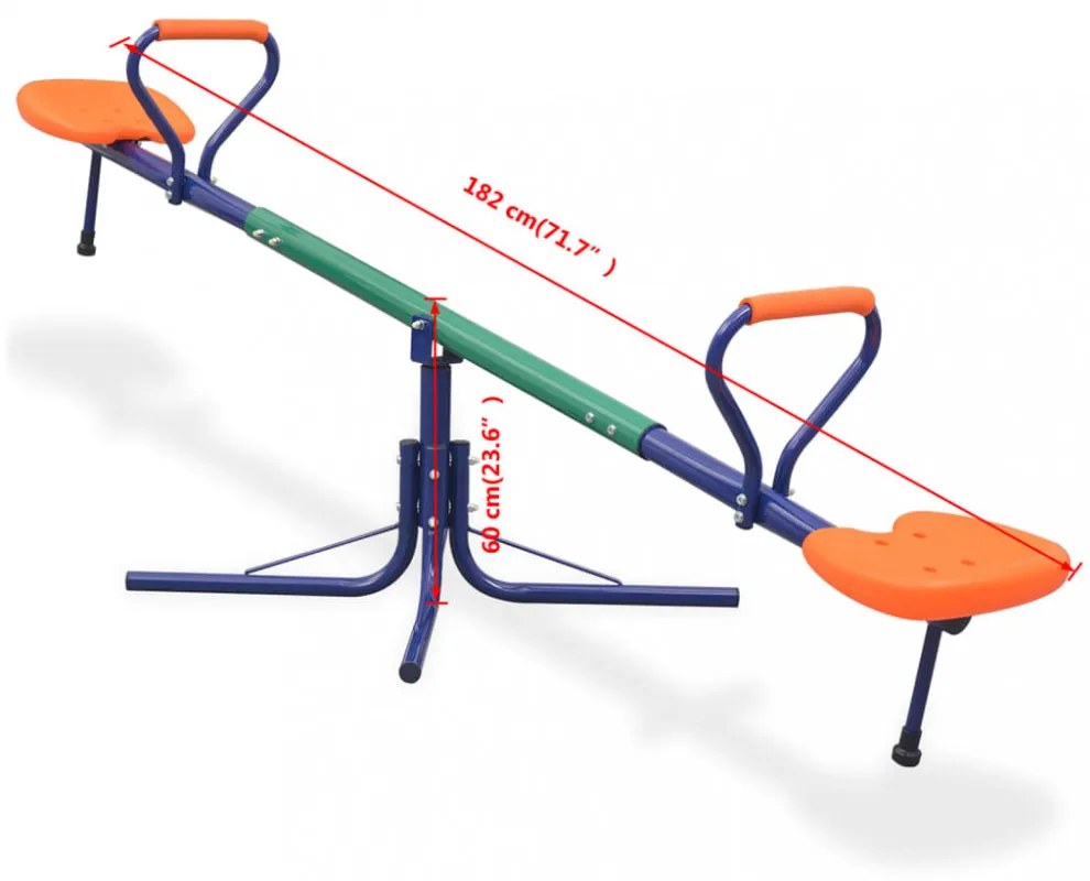 360 fokban forgó narancssárga mérleghinta