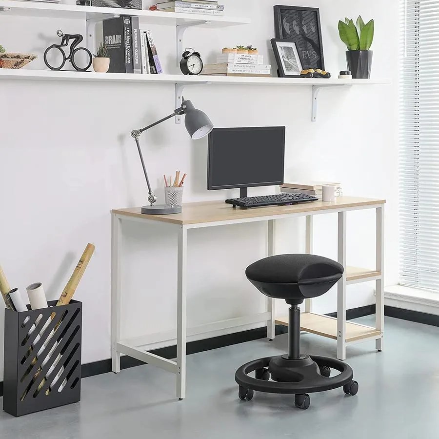 Magas szék, Ergonomikus munkaszék széles üléssel, 10°-os dőlésszög 50 x 55-73 cm, fekete