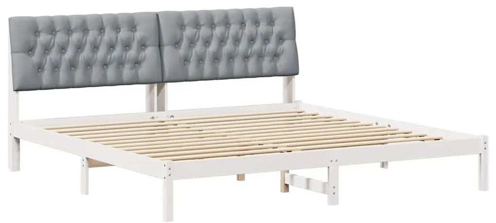 Ágykeret Kárpitozott Fejtámlával fejtámlával Fehér 200 x 200 cm